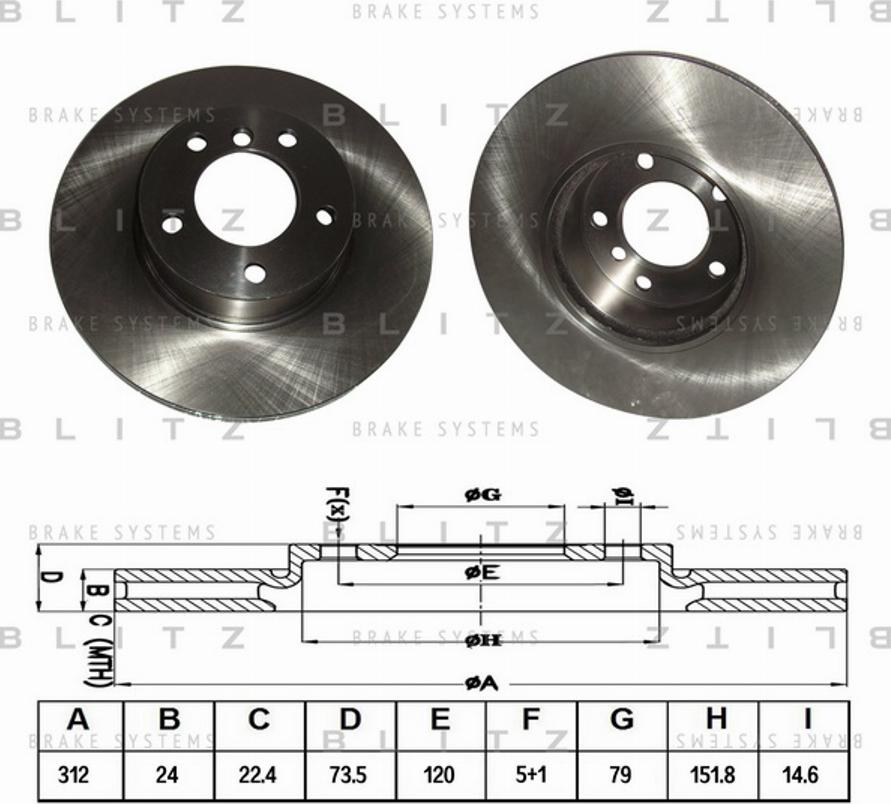 Blitz BS0257 - Тормозной диск autosila-amz.com