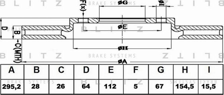 Blitz BS0267 - Тормозной диск autosila-amz.com