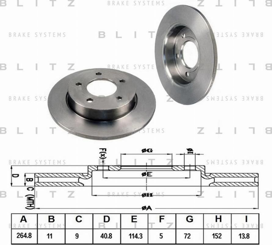 Blitz BS0204 - Тормозной диск autosila-amz.com