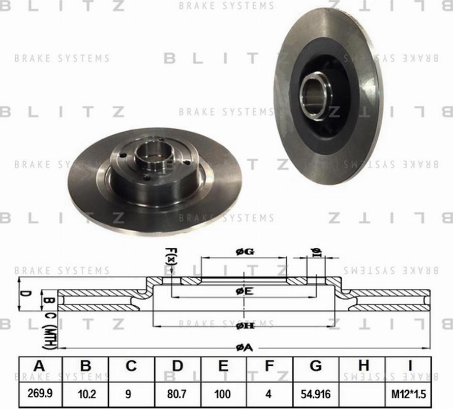 Blitz BS0208 - Тормозной диск autosila-amz.com