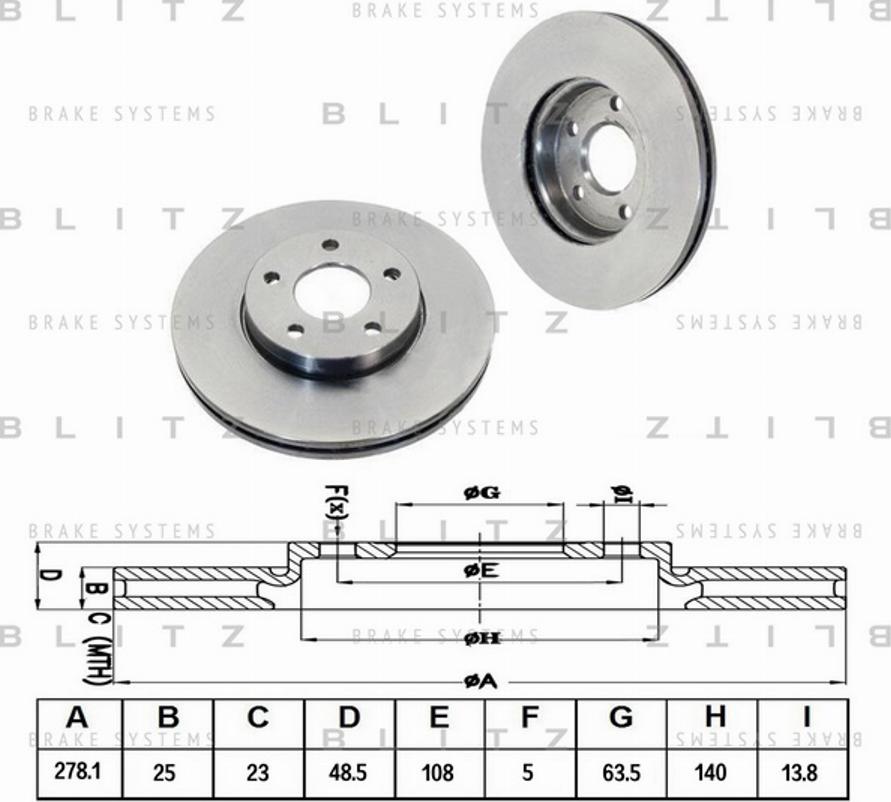 Blitz BS0203 - Тормозной диск autosila-amz.com