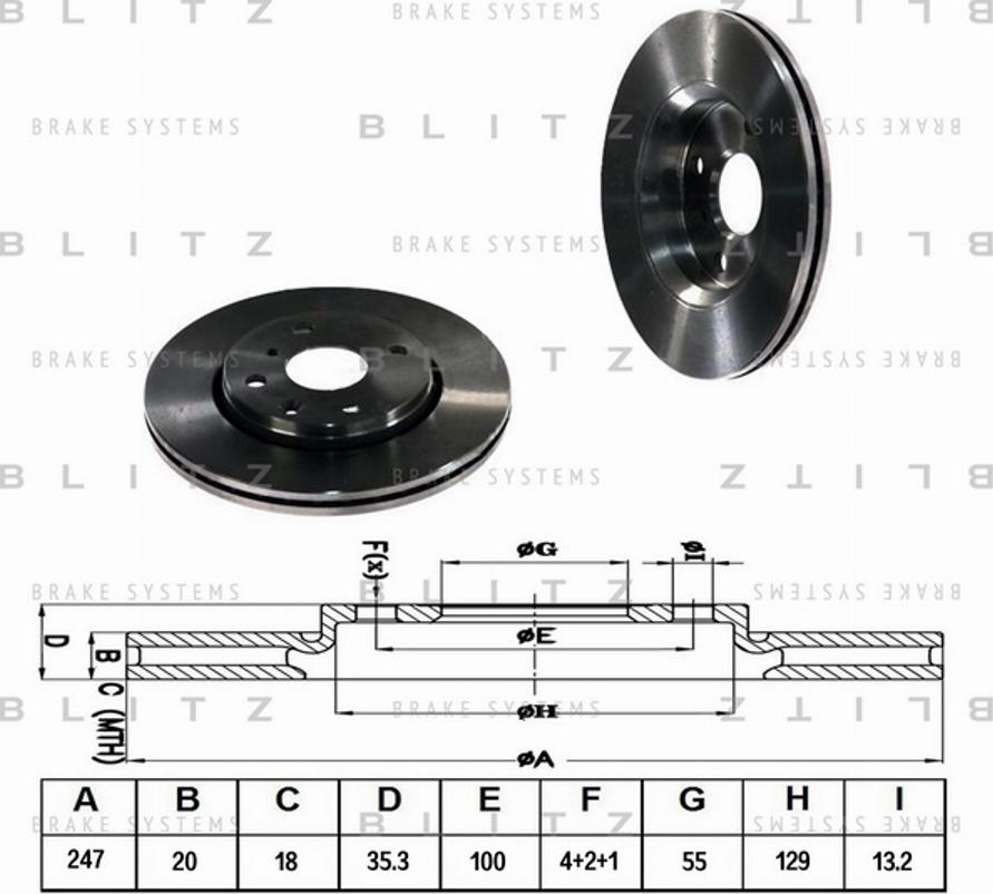 Blitz BS0219 - Тормозной диск autosila-amz.com