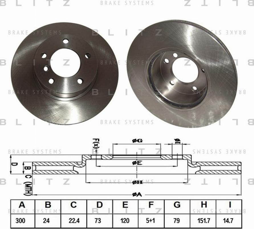 Blitz BS0214 - Тормозной диск autosila-amz.com