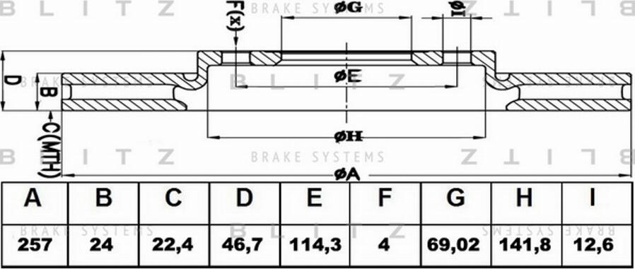 Blitz BS0210 - Тормозной диск autosila-amz.com