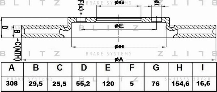 Blitz BS0212 - Тормозной диск autosila-amz.com