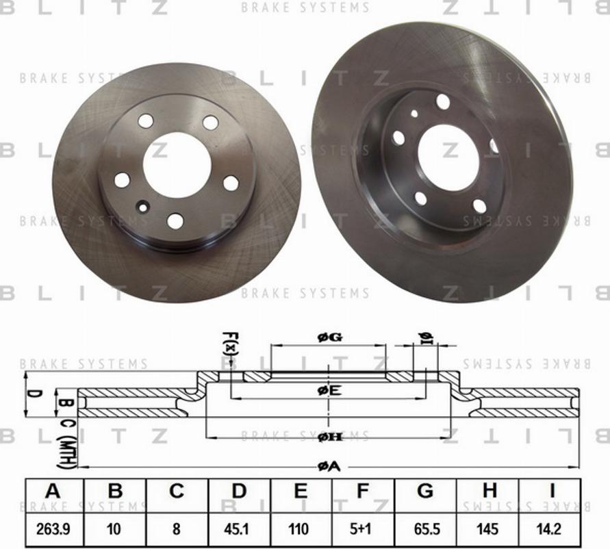 Blitz BS0289 - Тормозной диск autosila-amz.com