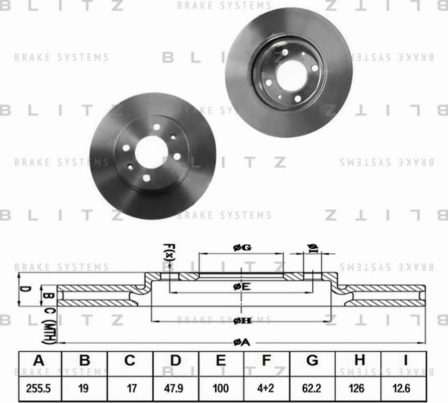 Blitz BS0280 - Тормозной диск autosila-amz.com