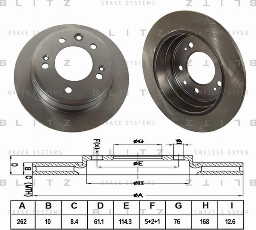 Blitz BS0288 - Тормозной диск autosila-amz.com