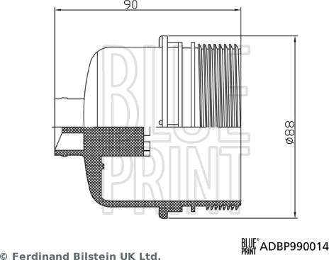 Blue Print ADBP990014 - Крышка, корпус масляного фильтра autosila-amz.com