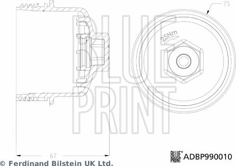 Blue Print ADBP990010 - Крышка, корпус масляного фильтра autosila-amz.com