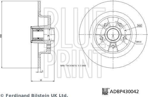 Blue Print ADBP430042 - Тормозной диск autosila-amz.com
