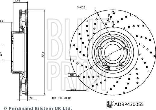 Blue Print ADBP430055 - Тормозной диск autosila-amz.com