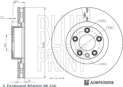 Blue Print ADBP430058 - Тормозной диск autosila-amz.com