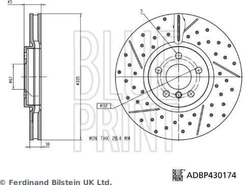 Blue Print ADBP430174 - Тормозной диск autosila-amz.com