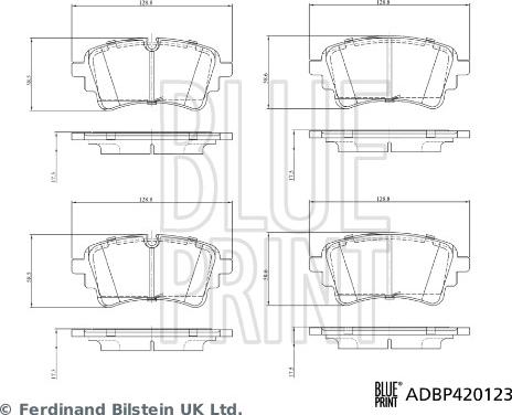 Blue Print ADBP420123 - Тормозные колодки, дисковые, комплект autosila-amz.com