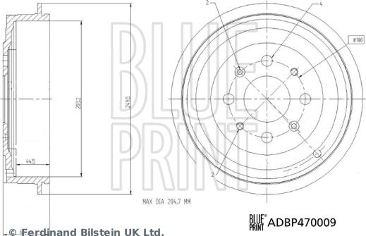 Blue Print ADBP470009 - Тормозной барабан autosila-amz.com