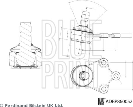 Blue Print ADBP860052 - Шаровая опора, несущий / направляющий шарнир autosila-amz.com