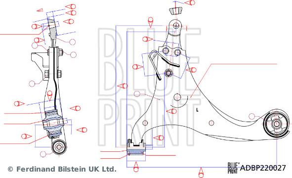 Blue Print ADBP860187 - Рычаг подвески колеса autosila-amz.com