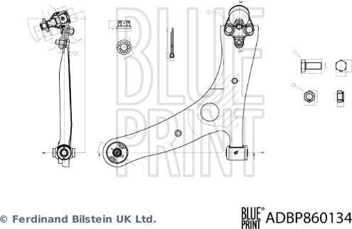 Blue Print ADBP860134 - Рычаг подвески колеса autosila-amz.com