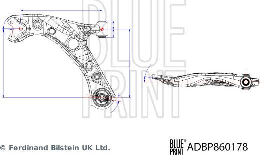 Blue Print ADBP860178 - Рычаг подвески колеса autosila-amz.com