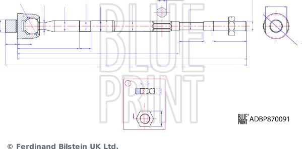 Blue Print ADBP870090 - Осевой шарнир, рулевая тяга autosila-amz.com