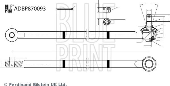 Blue Print ADBP870093 - Наконечник рулевой тяги, шарнир autosila-amz.com