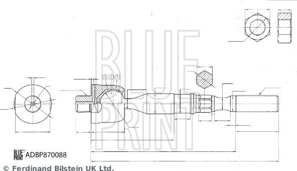 Blue Print ADBP870088 - Осевой шарнир, рулевая тяга autosila-amz.com