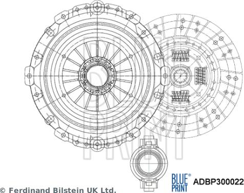 Blue Print ADBP300022 - Комплект сцепления autosila-amz.com