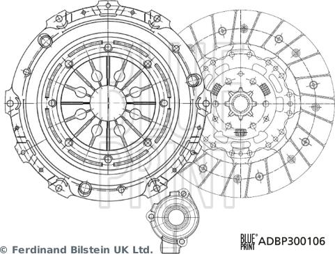 Blue Print ADBP300106 - Комплект сцепления autosila-amz.com