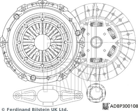 Blue Print ADBP300108 - Комплект сцепления autosila-amz.com