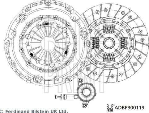 Blue Print ADBP300119 - Комплект сцепления autosila-amz.com