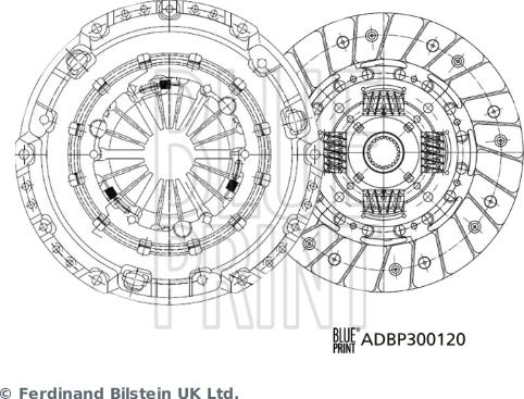 Blue Print ADBP300120 - Комплект сцепления autosila-amz.com