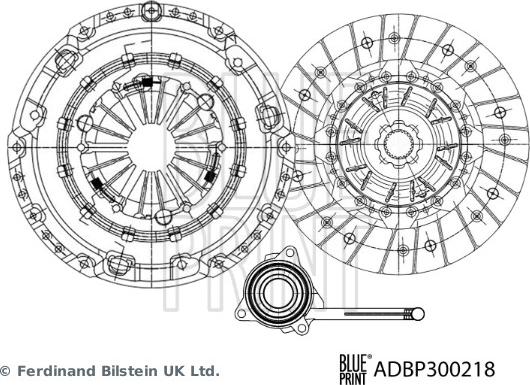 Blue Print ADBP300218 - Комплект сцепления autosila-amz.com