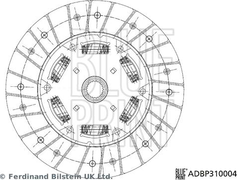 Blue Print ADBP310004 - Диск сцепления, фрикцион autosila-amz.com