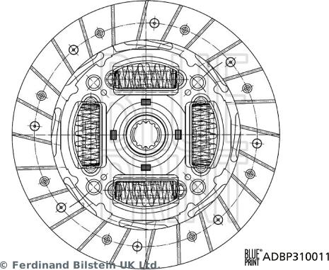 Blue Print ADBP310011 - Диск сцепления, фрикцион autosila-amz.com