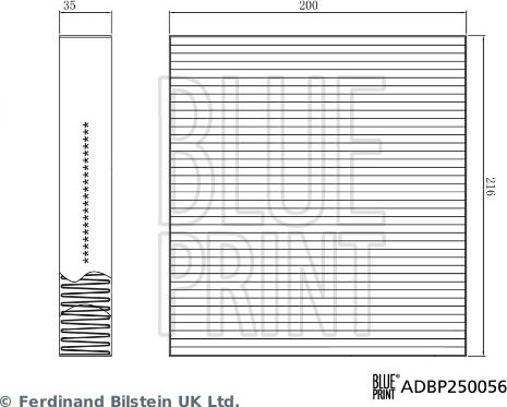 Blue Print ADBP250056 - Фильтр воздуха в салоне autosila-amz.com