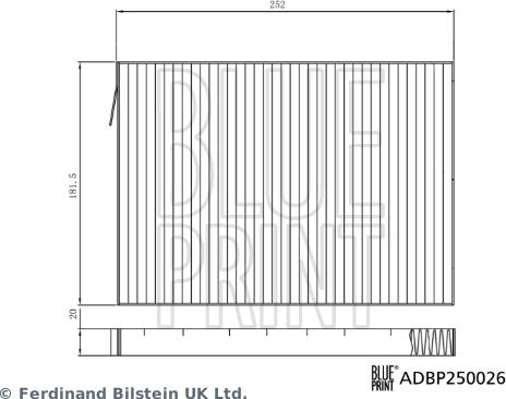 Blue Print ADBP250026 - Фильтр воздуха в салоне autosila-amz.com