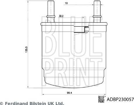 Blue Print ADBP230057 - Топливный фильтр autosila-amz.com