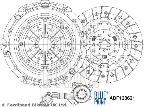 Blue Print ADF123621 - Комплект сцепления autosila-amz.com