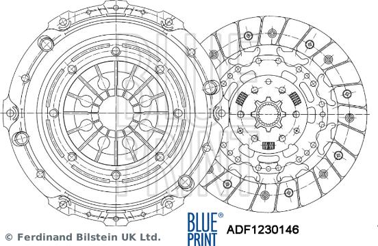 Blue Print ADF1230146 - Комплект сцепления autosila-amz.com