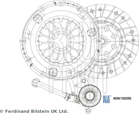 Blue Print ADN130250 - Комплект сцепления autosila-amz.com