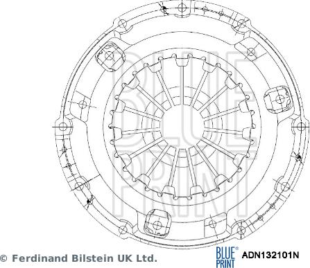 Blue Print ADN132101N - Нажимной диск сцепления autosila-amz.com