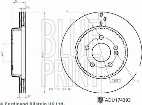 Blue Print ADU174393 - Тормозной диск autosila-amz.com