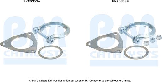 BM Catalysts FK80353 - Монтажный комплект, катализатор autosila-amz.com