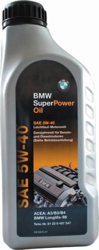 BMW 81229407547 - BMW 5W40 (1L) масло мот.5W40 (1L) EU! Super Power\ BMW API CD/EC/SJ, LONGLIFE-98 все двиг.<01 autosila-amz.com