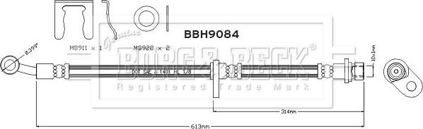 Borg & Beck BBH9084 - Тормозной шланг autosila-amz.com