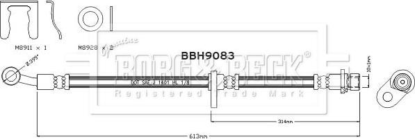 Borg & Beck BBH9083 - Тормозной шланг autosila-amz.com