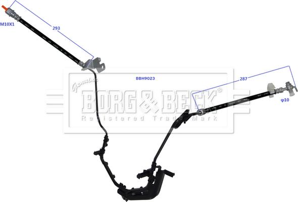 Borg & Beck BBH9023 - Тормозной шланг autosila-amz.com