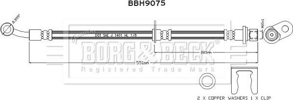 Borg & Beck BBH9075 - Тормозной шланг autosila-amz.com