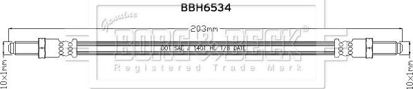 Borg & Beck BBH6534 - Тормозной шланг autosila-amz.com